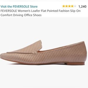 FEVERSOLE Women's Loafer Flat Pointed Fashion Slip On Comfort Office Shoes